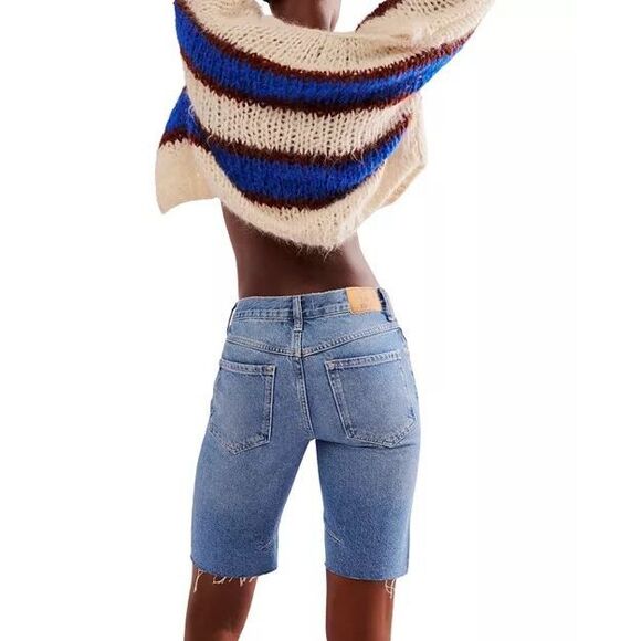 Free People Ghost Town Long Shorts Size 25 NWT - Picture 2 of 8